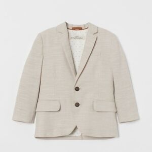 Kids Beige Blazer with Button Closure